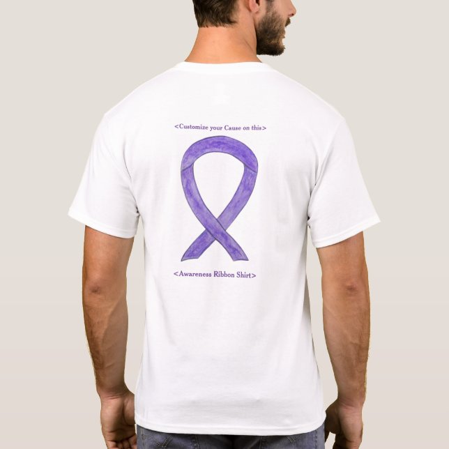 Ribbon Anpassningsbar Cancer Art Shirts Tee Shirt (Baksida)
