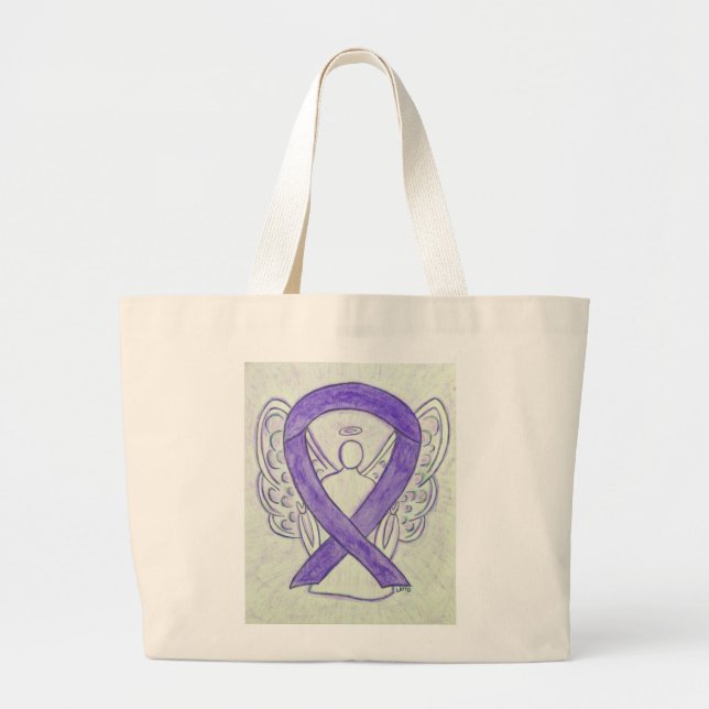 Ribbon Anpassningsbar Tote Bag för Lavender Lila A Jumbo Tygkasse (Framsidan)