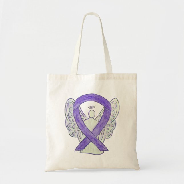 Ribbon Anpassningsbar Tote Bag för Lavender Lila A Tygkasse (Framsidan)