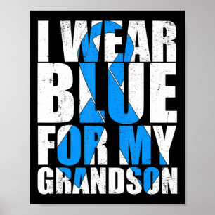 "Ribbon Autism I Bära Blue for My Grandson Autism Poster