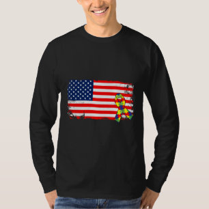 Ribbon Autism Month Ribbon Puzzle Di T Shirt
