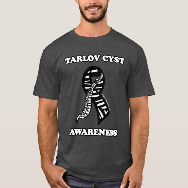 Ribbon/Awareness... Tarlov Cyst T Shirt (Framsida)