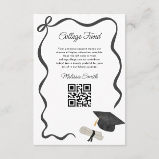 Ribbon Black Bow Graduation college fund Tilläggskort