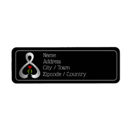 Ribbon Black, Parkinson's Awareness Returadress Etikett