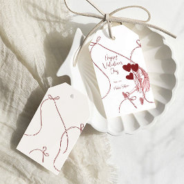 Ribbon Bows & Heart Balloons – Valentine’s Day Presentetikett