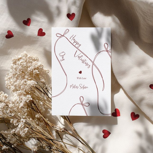 Ribbon Bows – Modern Happy Valentine’s Day  Julkort (Skapare uppladdad)