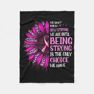 Ribbon Breast Cancer A: Stark Rosa av solros Fleecefilt