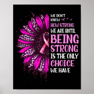 Ribbon Breast Cancer A: Stark Rosa av solros Poster