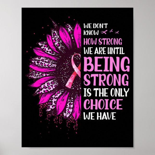 Ribbon Breast Cancer A: Stark Rosa av solros Poster (Framsidan)