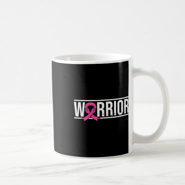 Ribbon Breast Cancer Awareness Warrior Fighter Sur Kaffemugg (Höger)