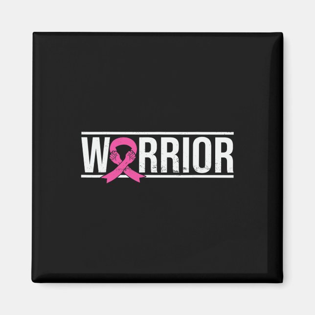 Ribbon Breast Cancer Awareness Warrior Fighter Sur Magnet (Framsidan)