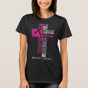 Ribbon Bröstcancer överlevande Christian Kor T Shirt