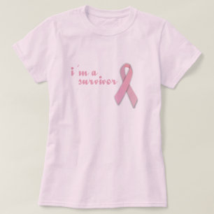 Ribbon Bröstcancer överlevande Tee Shirt