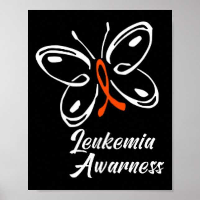 Ribbon Butterfly Aml Leukemia Awareness 1 Poster (Framsidan)