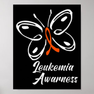 Ribbon Butterfly Aml Leukemia Awareness 88 Poster