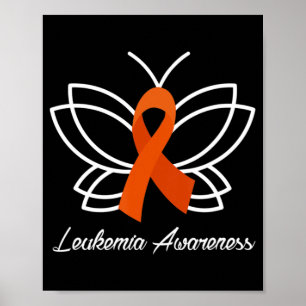 Ribbon Butterfly Aml Leukemia Awareness Poster
