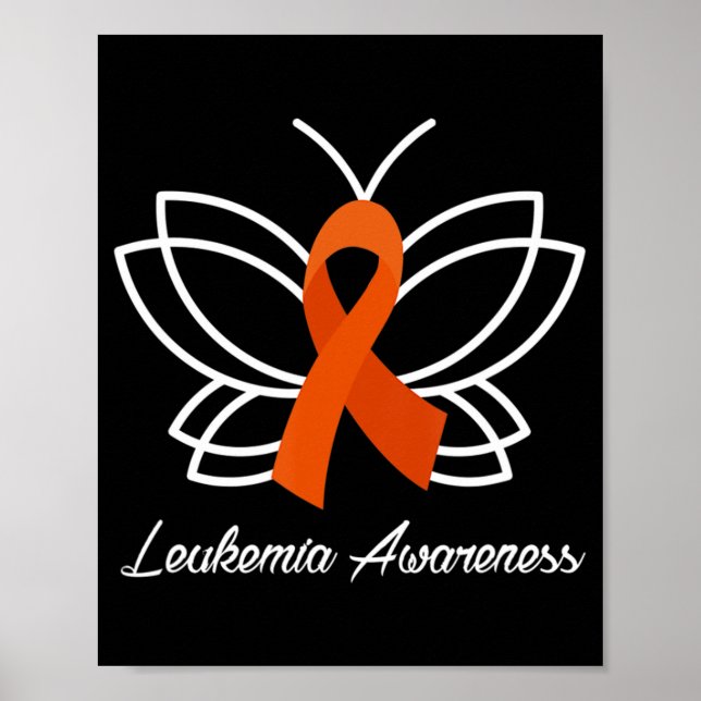 Ribbon Butterfly Aml Leukemia Awareness Poster (Framsidan)
