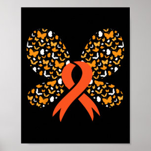 Ribbon Butterfly Leukemia Awareness Survivor Gift Poster
