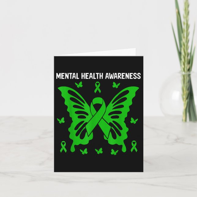 Ribbon Butterfly Mental Health Awareness Kort (Framsida)