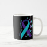 Ribbon Butterfly Suicide Awareness Mental Health Kaffemugg<br><div class="desc">Ribbon Butterfly Suicide Awareness Mental Health</div>