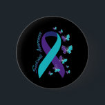 Ribbon Butterfly Suicide Awareness Mental Health Knapp<br><div class="desc">Ribbon Butterfly Suicide Awareness Mental Health</div>