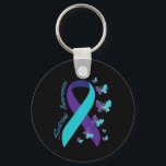 Ribbon Butterfly Suicide Awareness Mental Health Nyckelring<br><div class="desc">Ribbon Butterfly Suicide Awareness Mental Health</div>