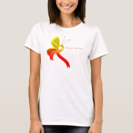 Ribbon Butterfly T-Shirt, röd och Gult T Shirt