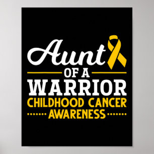 Ribbon Cancer Fighter Moster Childature Cancer Awa Poster
