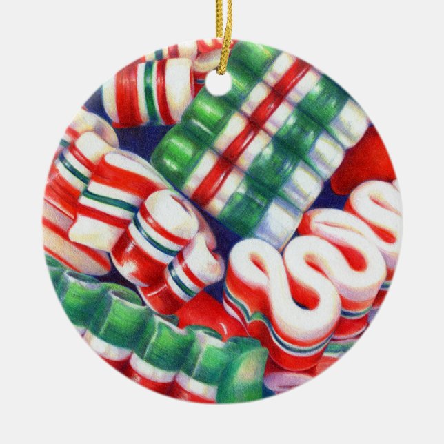 RIBBON CANDY Ceramic Circle Ornament (Framsidan)