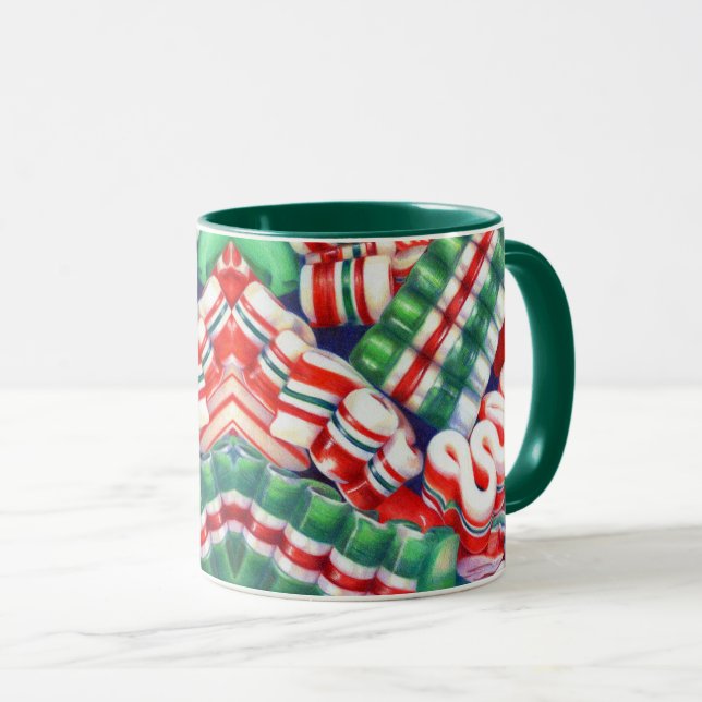 RIBBON CANDY Hunter Grönt Combo Mugg (Framsida höger)