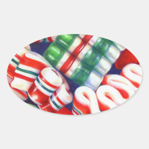 RIBBON CANDY Oval Stickers Ovalt Klistermärke