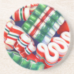 RIBBON CANDY Round Sandstone Underlägg