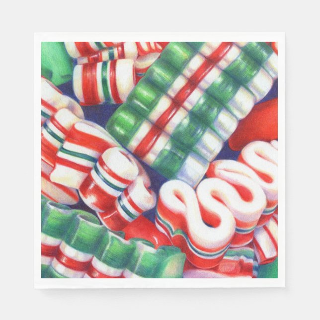 RIBBON CANDY Standard Luncheon Papper Napkins Pappersservett (Framsidan)