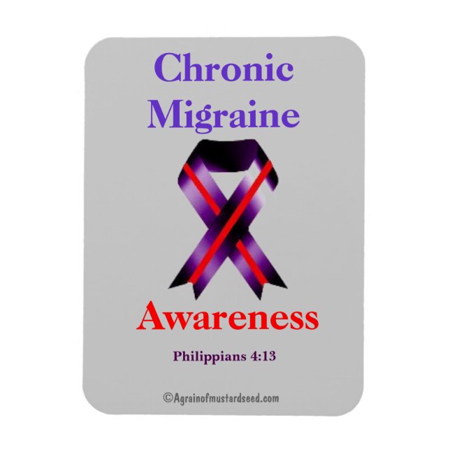 Ribbon Chronic Migraine Awareness Magnet (Vertikal)