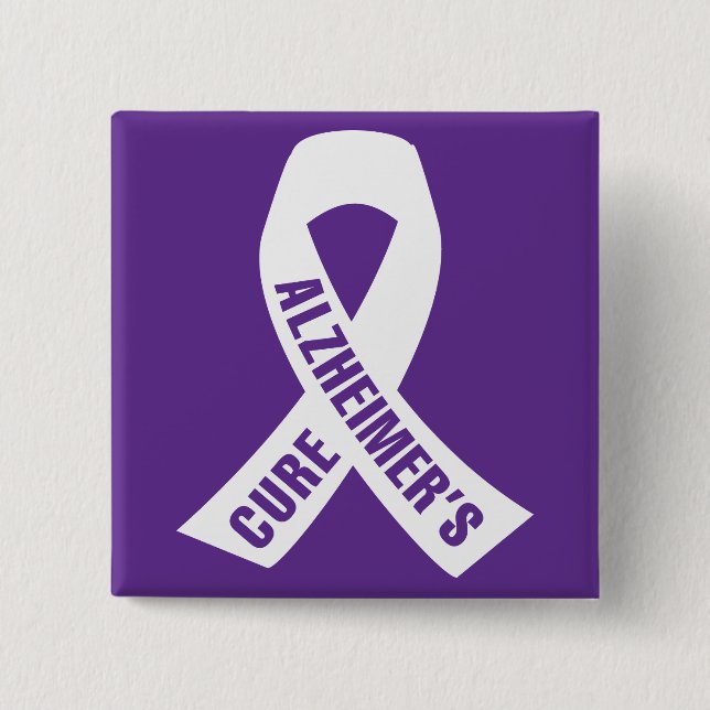 Ribbon Cure Alzheimers på Lila Knapp (Framsida)