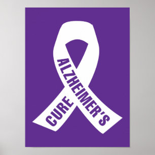 Ribbon Cure Alzheimers på Lila Poster
