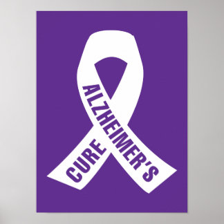 Ribbon Cure Alzheimers på Lila Poster