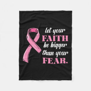 Ribbon Faith Breast Cancer Awareness Fear Warrior Fleecefilt