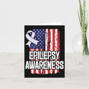 Ribbon för amerikanska Flagga Epilepsy Awareness Kort