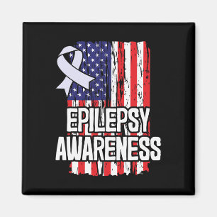 Ribbon för amerikanska Flagga Epilepsy Awareness Magnet