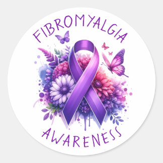 Ribbon för att öka medvetenheten om fibromyalgia runt klistermärke