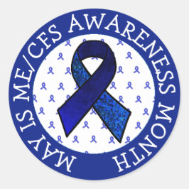Ribbon för att uppmärksamma ME/CFS-syndrom Runt Klistermärke