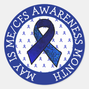 Ribbon för att uppmärksamma ME/CFS-syndrom Runt Klistermärke