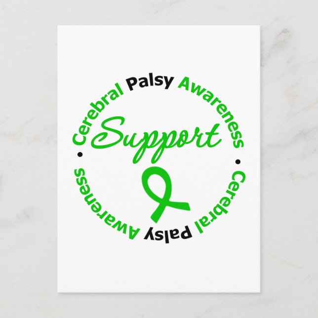Ribbon för Cerebral Palsy Support Ribbon Vykort (Framsida)