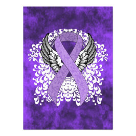 Ribbon för Lavender Awareness Ribbon med Vingar Fototryck