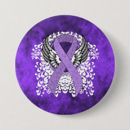 Ribbon för Lavender Awareness Ribbon med Vingar Knapp