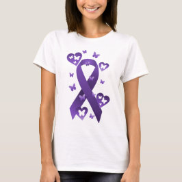 Ribbon för Lila-medvetenhet T Shirt
