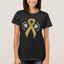 Ribbon för medvetenhet om Guld i Chalkboard T-shirt