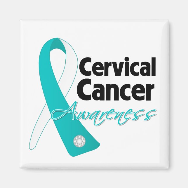 Ribbon för medvetenhet om livmodercancer magnet (Framsidan)