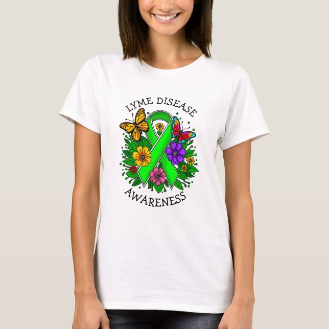 Ribbon för medvetenhet om Lyme-sjukdom T Shirt (Framsida)